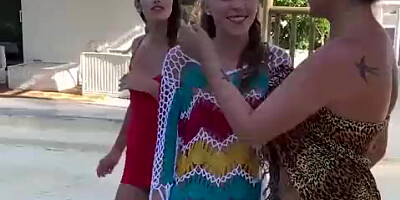 Unbelievable three-way in Ibiza with trio super-fucking-hot French femmes