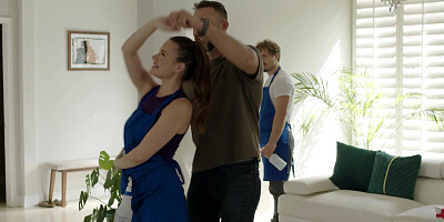 Poor MILF cleaner fucks rich homeowner