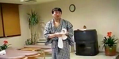 In the japanese hot spring spa bath