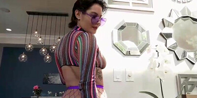 Brief haired brown-haired, Nicole Aria is having rectal hookup from the back, early in the morning