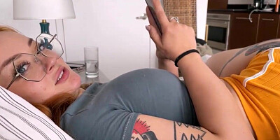 Redhead Step Sister Squirts and Cums on