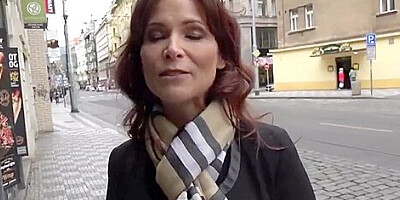 Busty mature american milf having anal sex with tourist in Prague