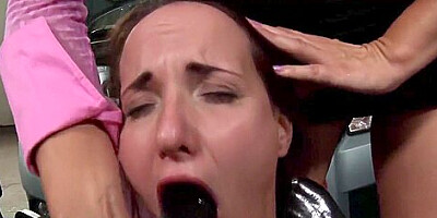 Spanking milf punishes a slave with toys