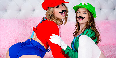 Two chicks are fucked by horny guys at this cosplay party