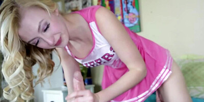 Chick is fucked in mouth and cunt by bestie's stepdad in bedroom