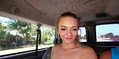 Petite teenage Molly Mae gal gets rammed in the car
