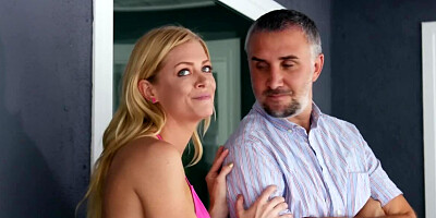 Angry man revenges on girlfriend by fucking hot blonde DJ