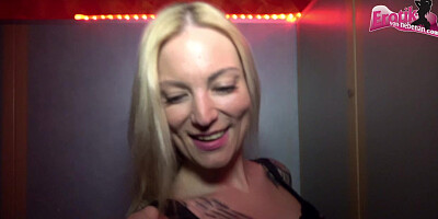 German teen 18+ slut at homemade glory hole with creampie