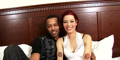 Aroused redhead can handle a big black cock