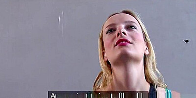 Naughty Czech blonde bangs outdoor pov