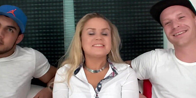 Stranger Leaves a Hefty Deposit in Barra Brass Ass While Cuckold Watches