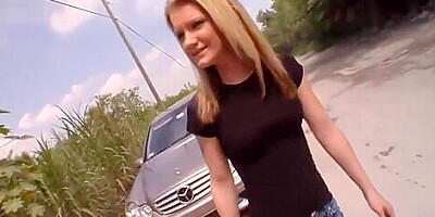 Shy blonde teen 18+ is talked into make a sextape