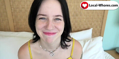 Tiny 4 foot teen gives an amazing blowjob