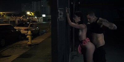 Naughty Spanish nubile with glasses got romped rock hard in a public place, until she came