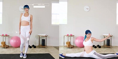 Nasty female with blue hair, Jewelz Blu had casual lovemaking with her private trainer, the other day