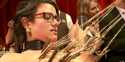 Enslaved subs abased at soiree (Claire Robbins, Penny Have Fun, Danny Wylde, Penny Barber, Penney Have Fun)