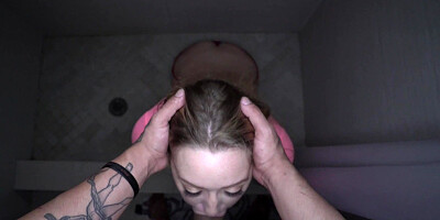 Karah Brooke gets a sticky reward after sucking massive cock