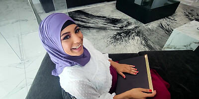 Virgin Arab teen stepsis tries to fit in