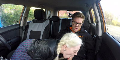 All dressed up Carly seduces driving instructor