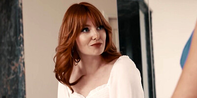 Redhead babe fingering then ass licking her lesbian stepsis