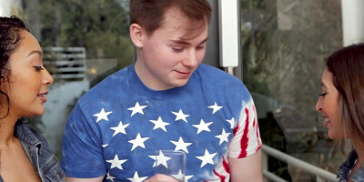 Amber and Sarah take turns bouncing on Anthony's cock