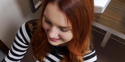 Redhead minx Charli Red gets screwed in the bathroom