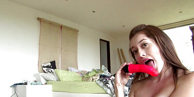Little Kylie teen toying her wet tight pussy