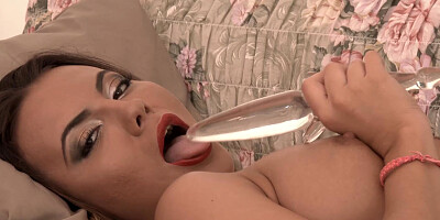 Vanessa Decker pleasures herself with the toy