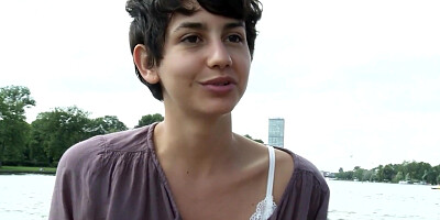 Adorable Anais Plays With Her Hairy Pussy in the Middle of a Lake