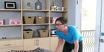 Godly trimmed experienced female Emma Starr is sucking cock
