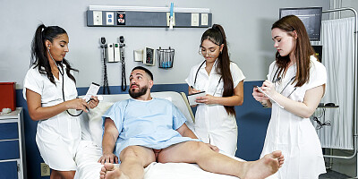 Peter Green fucks three young doctors in the hospital