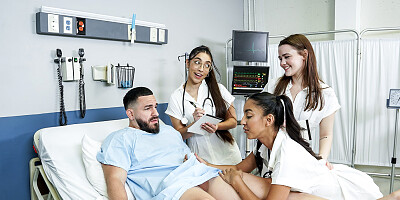 Peter Green fucks three young doctors in the hospital