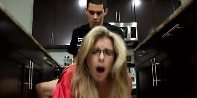 Blondie step - mommy is in the kitchen not even knowing what is about to happen