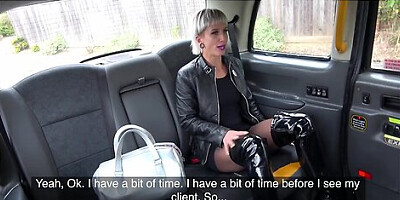 Dominant Blonde Bitch On High Heels Fucks Her Taxi D