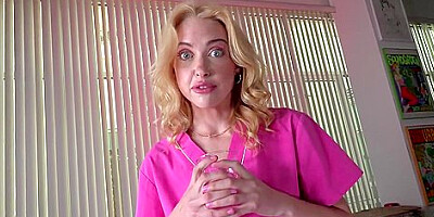 Cute Babe Skinny Blonde Chloe Cherry Makes House Calls As A Sperm Bank Nurse
