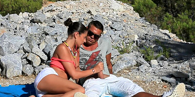 Fucker is always ready to fuck even at the beach close to nature