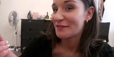 Good money encourage attractive girl to give blowjob on camera