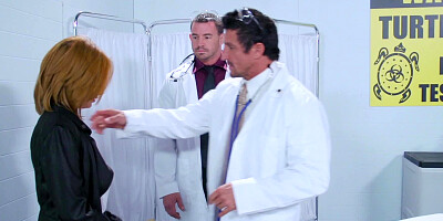 A blonde that loves to get massages is on the table, being covered with oil