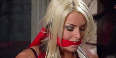 Kinky, blonde woman in boots with high heels, Tera Patrik seems to like to get tied up