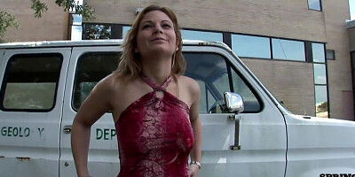 Nice Girl Flashing on Campus and Around Town then Masturbating in Limo - SpringbreakLife