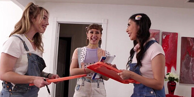 Sketching then sharing dick with girlfriends