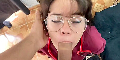 Cute Doctor With Pigtails Gives Me Deepthroat Blowjob