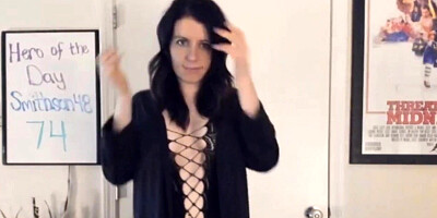 Sexy Lady With Natural Tits Rides Huge Dildo