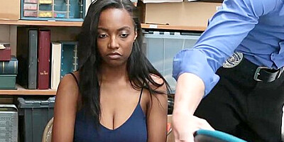 Black teen 18+ shoplifter banged by security to avoid the police