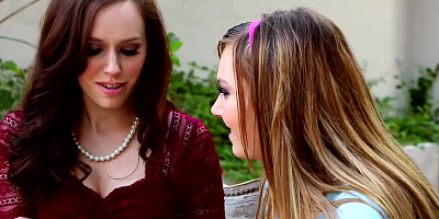 Busty teen get handson oral from stepmom