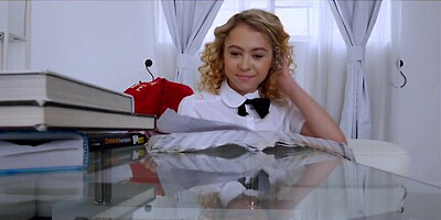 Curly-Haired Allie Addison Is a Flat, Tiny Teen Fuck Doll