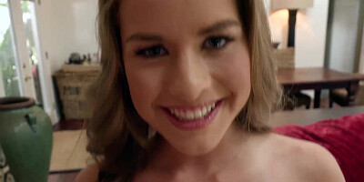 Lily Ford swallows & fucks bf's roommate's dick in pov
