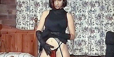 Beneath The Black Dress - hairy beauty striptease