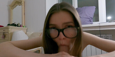 Gf bj'ed penis rock hard until she got a fountain of sizzling jism right on her face - MIRARI