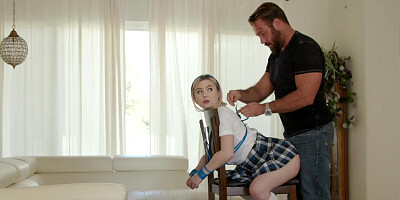 Submissive schoolgirl gets tied up and fucked hard